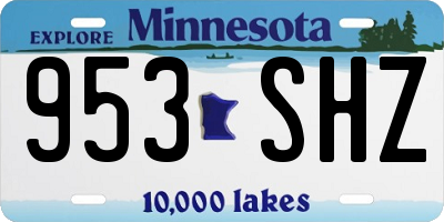 MN license plate 953SHZ