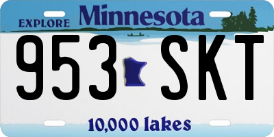 MN license plate 953SKT