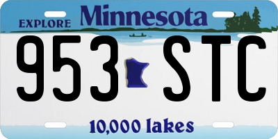 MN license plate 953STC