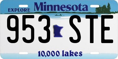 MN license plate 953STE