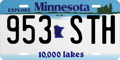 MN license plate 953STH