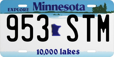 MN license plate 953STM