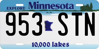 MN license plate 953STN