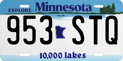 MN license plate 953STQ