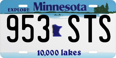 MN license plate 953STS