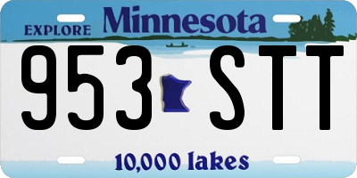 MN license plate 953STT