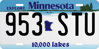 MN license plate 953STU