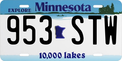 MN license plate 953STW