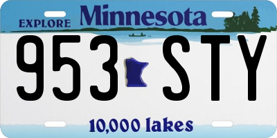 MN license plate 953STY