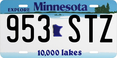 MN license plate 953STZ