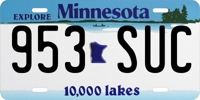 MN license plate 953SUC