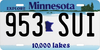 MN license plate 953SUI