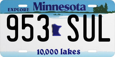 MN license plate 953SUL
