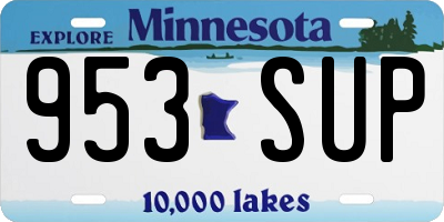 MN license plate 953SUP