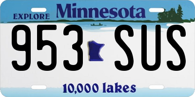 MN license plate 953SUS