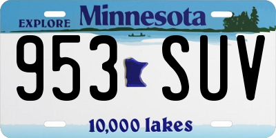 MN license plate 953SUV