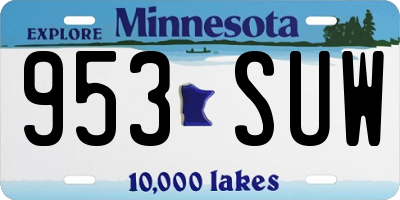 MN license plate 953SUW