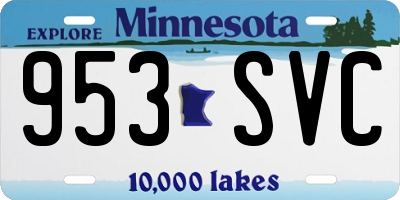 MN license plate 953SVC