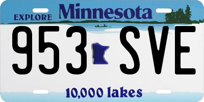 MN license plate 953SVE