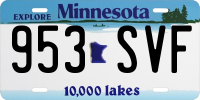 MN license plate 953SVF