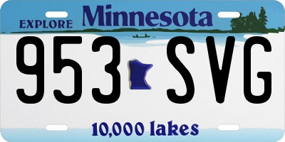MN license plate 953SVG