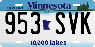 MN license plate 953SVK
