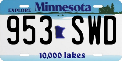 MN license plate 953SWD