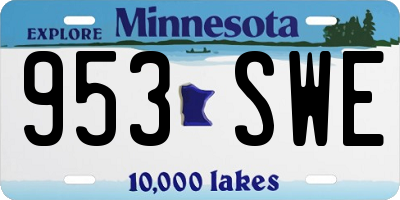 MN license plate 953SWE