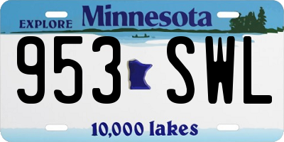 MN license plate 953SWL