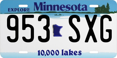 MN license plate 953SXG