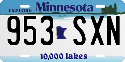 MN license plate 953SXN