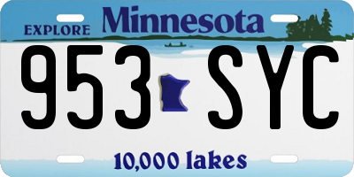 MN license plate 953SYC