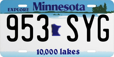 MN license plate 953SYG