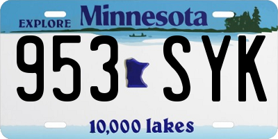 MN license plate 953SYK