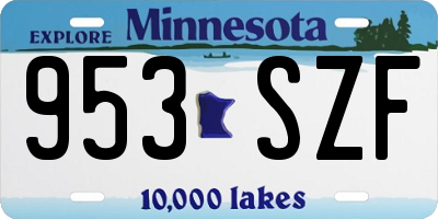 MN license plate 953SZF