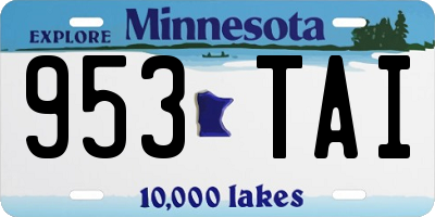 MN license plate 953TAI
