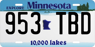 MN license plate 953TBD