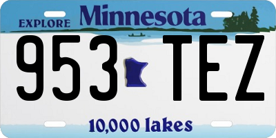 MN license plate 953TEZ