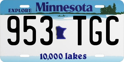 MN license plate 953TGC