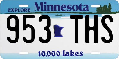 MN license plate 953THS