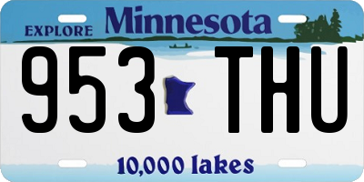 MN license plate 953THU