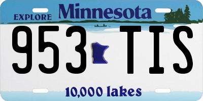 MN license plate 953TIS