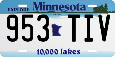 MN license plate 953TIV