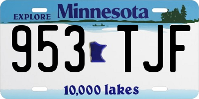 MN license plate 953TJF