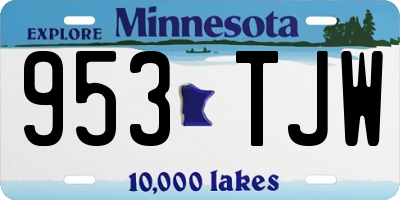 MN license plate 953TJW