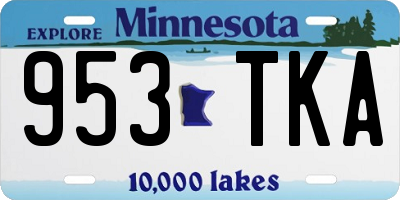 MN license plate 953TKA