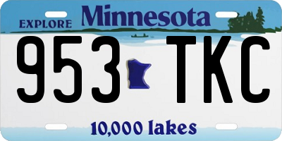 MN license plate 953TKC
