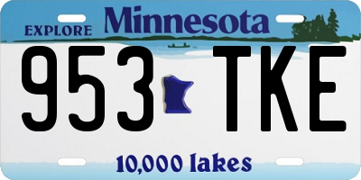 MN license plate 953TKE