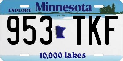 MN license plate 953TKF