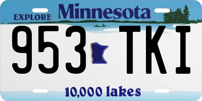MN license plate 953TKI